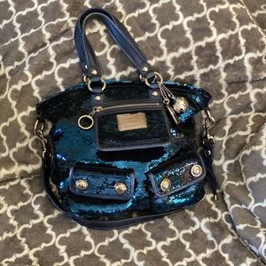 Coach Poppy Sequin LE Spotlight blue Tote